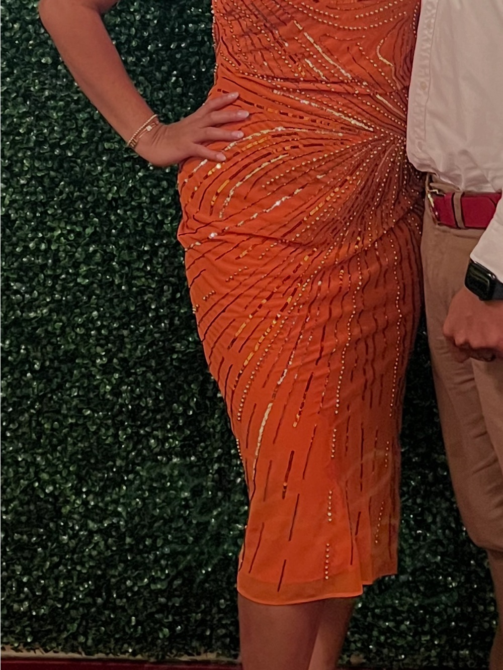 ASOS burnt orange embellished midi dress - Worn once - Picture 7 of 7